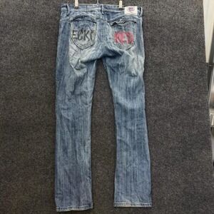 Ecko Red m Jeans Womens 9 10 Blue Low Rise Y2K Pocket Logo Denim